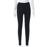 Fashion Women Spring Solid Color Casual High Waist Tight Fitting Sports Pants