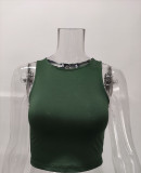 Summer Casual Pullover Round Neck Slim Fit Women's Sleeveless Crop Tank
