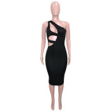 Sexy Cutout Black Dress Women's Nightclub Wear