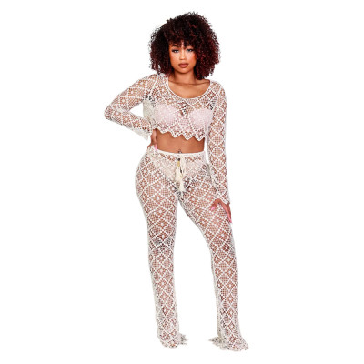 Fashion Sexy Lace Micro Bell Bottom Pants Tight Fitting Set Without Underwear Panties