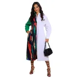 WomenCasual Loose Contrast Shirt Dress