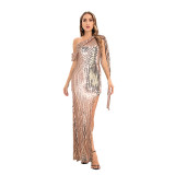 Sexy Low Back Sequin Long Dress Sexy Stretch Evening Dress