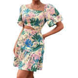 Summer Women's Plus Size Floral Short Sleeve Dress