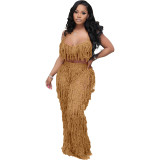 Sexy See-Through Knitting Hook and Fringe Beach Suit