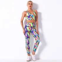 Digital Printing Breathable Floral Bra Yoga Suit Women Running Sports Fitness Pants Women