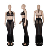 Women's 2022 Summer Sexy Fashion Mesh See-Through Nightclub Suit