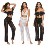 Cutout Hand Hook Loose Hem Holidays Beach Pants