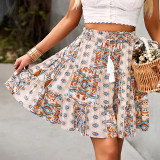 Bohemian Holidays Skirt Summer Print Flare Chic Mini Women Skirt