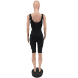 Women's Nightclub Solid Vest Ripped Slim Sexy Jumpsuit