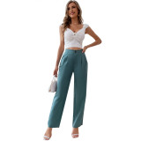 Fashion High Waist Casual Loose Wide Leg Straight Trendy Trousers