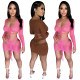 Women's Fashion See-Through Mesh Lace-Up Two Piece