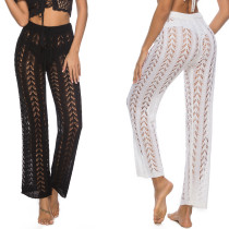 Cutout Hand Hook Loose Hem Holidays Beach Pants