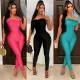 Womens Sexy Wrap Fur Rrim Tight Fitting Strapless Summer Jumpsuit Summer
