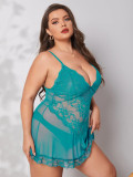 Plus Size Sexy Erotic Temptation Straps Lace Mesh Night Dress