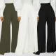 Women Fashion Slim High Waist Flared Pant