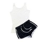 Women's Sexy Solid Color Tank Top Shorts Set Yoga Pants Set