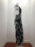 Women Elegant Print Sleevless Jumpsuit