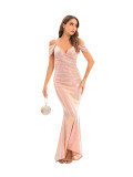 Women's Long Dress Deep V Neck Symphony Sequin Dress