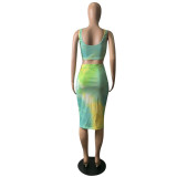 Women's Tie Dye Two Piece Dress