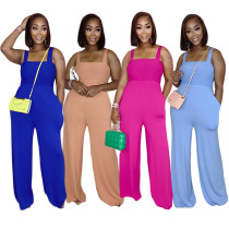 Women's Tube Top High Waist Sling Summer Sleeveless Jumpsuit Casual Pants