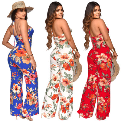 Women Summer Beach Style Lace Up Hollow Out Sexy Jumpsuit