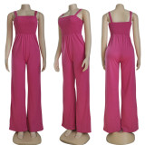 Women's Tube Top High Waist Sling Summer Sleeveless Jumpsuit Casual Pants