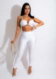 Women Summer Elastic Straps Top And Pants Sexy Two-Piece Set