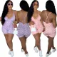 Women's Lace-Up Print Sling Jumpsuit