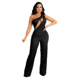 Women Fashion Casual Street Zip Jumpsuit