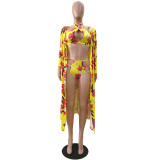 Sexy digital print swimsuit three-piece Set