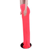 Women's Nightclub Wear High Stretch Fashion Solid Color Sling Pants Wide Leg Pants