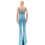 plus size solid color strapless two-piece set
