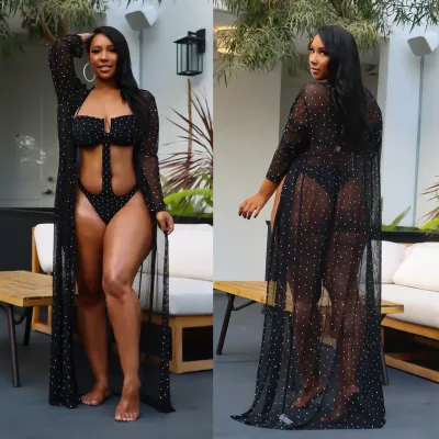 Women Sexy Rhinestone Swimwear Two-Piece
