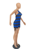 Women's Sexy Stripes Gradient V-Neck One Piece Swimsuit