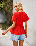 Slim Waist Slim Fit Top Summer Chic Elegant Shirt