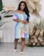 Fashion casual multi-color striped print women's jumpsuit