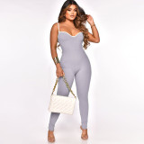 Women Sexy Solid Straps Jumpsuit