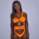 Solid Bikini Fluorescent Color Straps Two Piece Swimsuit