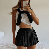 Spring Summer Print High Waist Skirt 2022 Slim Fit Sexy Mini Pleated Skirt