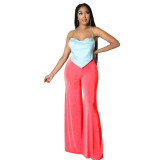 Women's Nightclub Wear High Stretch Fashion Solid Color Sling Pants Wide Leg Pants