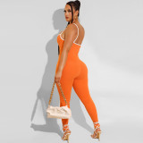 Women Sexy Solid Straps Jumpsuit