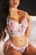 Sexy Lace-Up Women lace print lingerie set