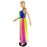 Women'S Clothing Multi-Color Printed Straps Summer Maxi Dress