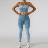 Women Gradient Top and Pant Yoga Wear Two-Piece Set