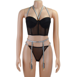 Women Sexy Corset See-Through Lingerie Set