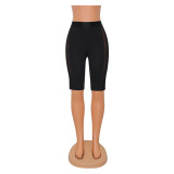 Women's Fashion Tight Fitting Mesh See-Through Gym Shorts Knee-Length Shorts