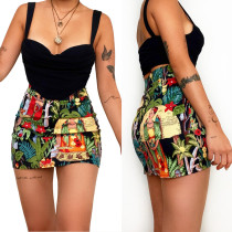 swimsuit women's printed sexy suspenders two-piece skirt suit