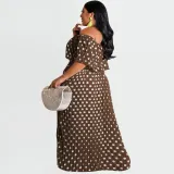 Summer Polka Dot Print Fashion Casual Long Plus Size Women's Dress