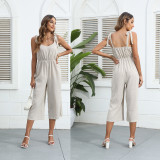 summer Women sleeveless backless strapss Jumpsuit