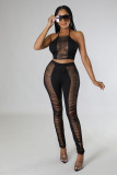 Women'S Hollow Out Halter Two Piece Sexy Fashion Pants Set